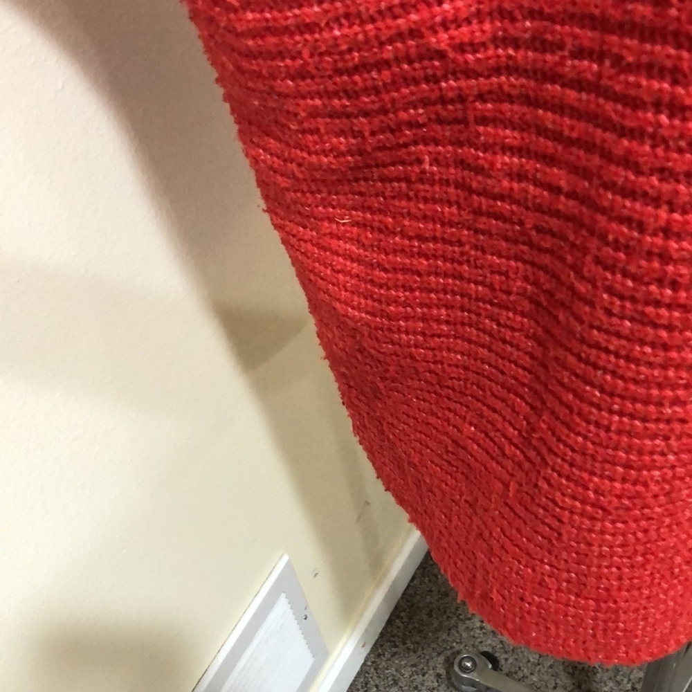 Anthropologie Pilcro Sweater Size Medium Vermillion Red Orange Ribbed Pullover - Picture 4 of 12